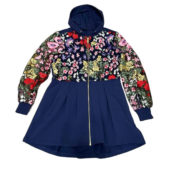 Boston Proper Heavy Embroidered Hoodie Jacket‎ Size L - Picture 1 of 7